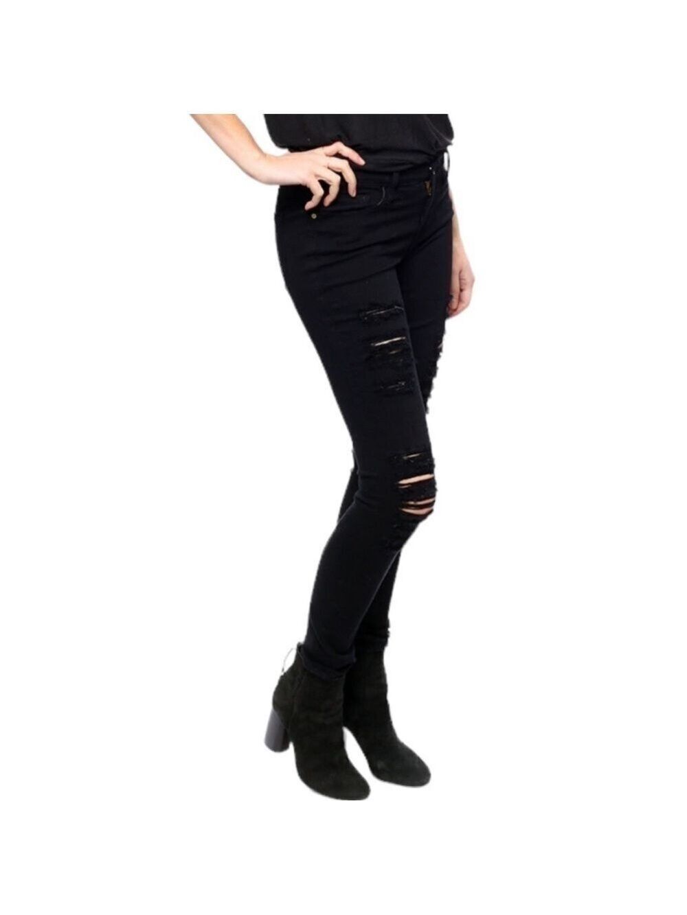 Frame Denim Le Skinny de Jeanne Destructed Skinny Jeans Size 26
